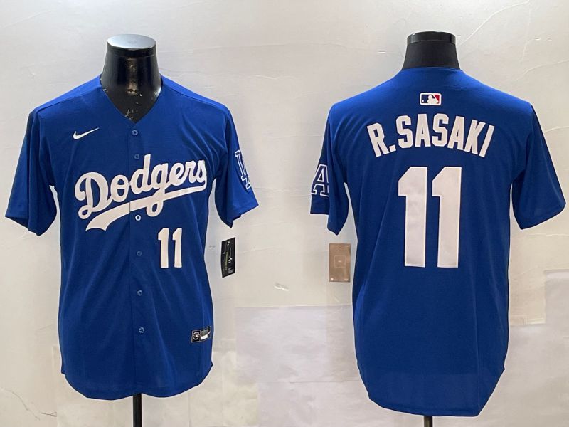 Men Los Angeles Dodgers #11 R.Sasaki Blue Fashion Game 2025 Nike MLB Jersey style 2->los angeles dodgers->MLB Jersey